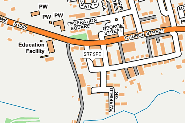 SR7 9PE map - OS OpenMap – Local (Ordnance Survey)