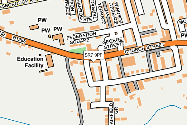 SR7 9PF map - OS OpenMap – Local (Ordnance Survey)