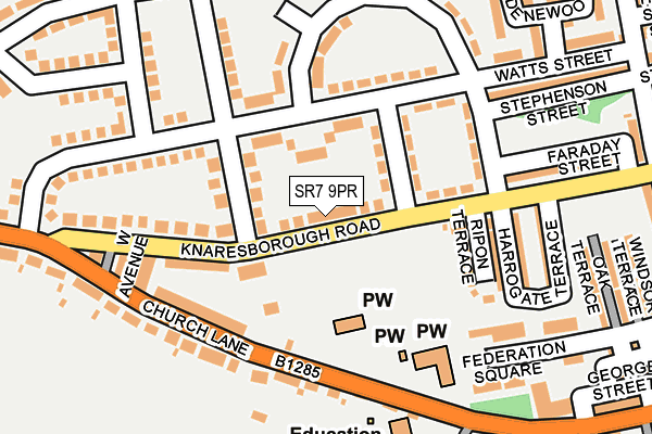 SR7 9PR map - OS OpenMap – Local (Ordnance Survey)