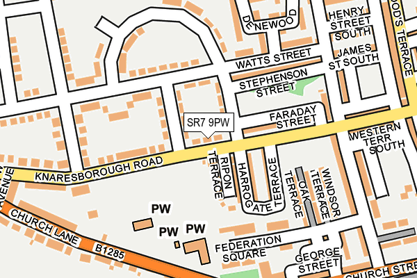 SR7 9PW map - OS OpenMap – Local (Ordnance Survey)