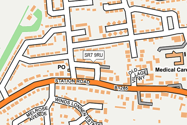 SR7 9RU map - OS OpenMap – Local (Ordnance Survey)