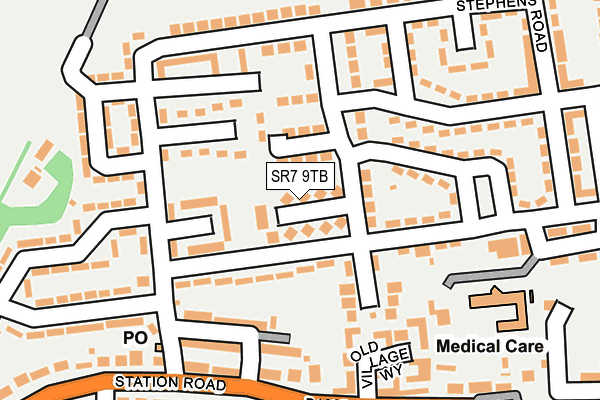 SR7 9TB map - OS OpenMap – Local (Ordnance Survey)