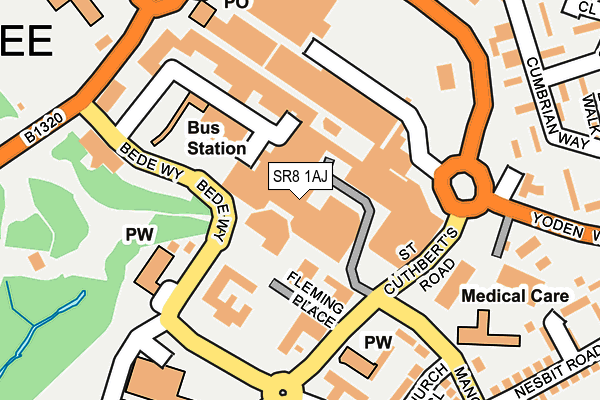 SR8 1AJ map - OS OpenMap – Local (Ordnance Survey)
