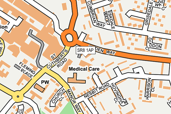 SR8 1AP map - OS OpenMap – Local (Ordnance Survey)