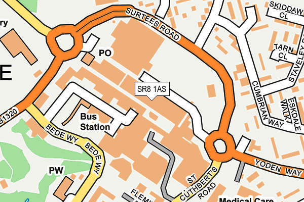 SR8 1AS map - OS OpenMap – Local (Ordnance Survey)