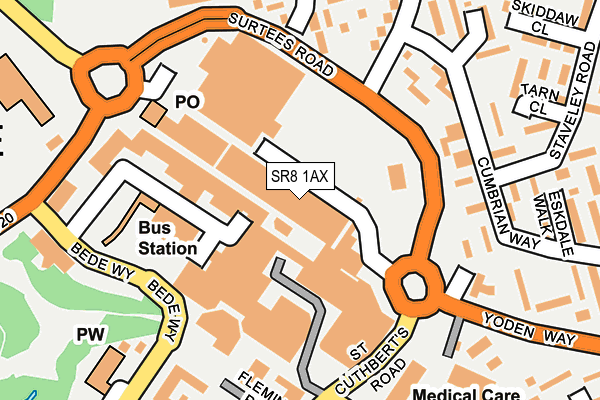SR8 1AX map - OS OpenMap – Local (Ordnance Survey)