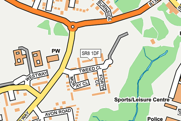 SR8 1DF map - OS OpenMap – Local (Ordnance Survey)