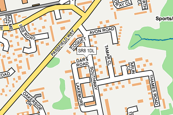 SR8 1DL map - OS OpenMap – Local (Ordnance Survey)