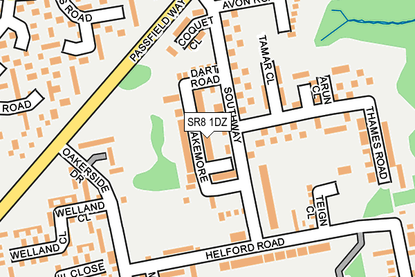 SR8 1DZ map - OS OpenMap – Local (Ordnance Survey)
