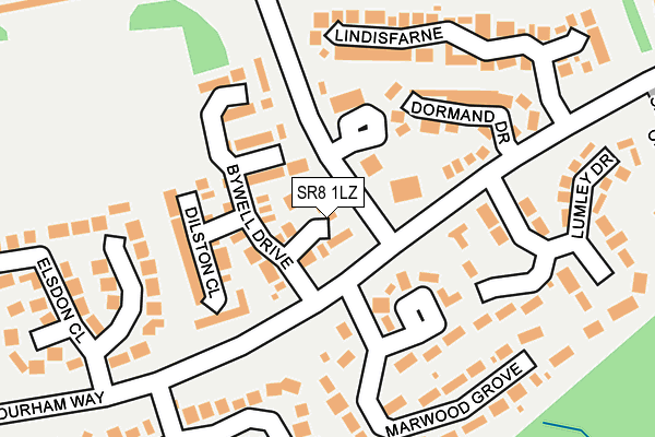 SR8 1LZ map - OS OpenMap – Local (Ordnance Survey)