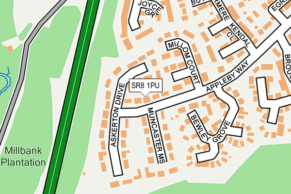 SR8 1PU map - OS OpenMap – Local (Ordnance Survey)