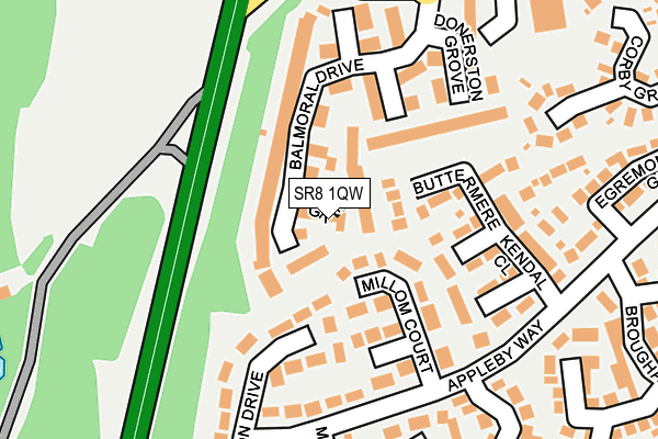 SR8 1QW map - OS OpenMap – Local (Ordnance Survey)