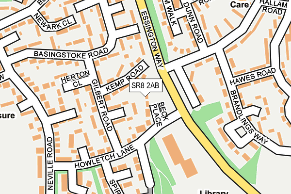 SR8 2AB map - OS OpenMap – Local (Ordnance Survey)