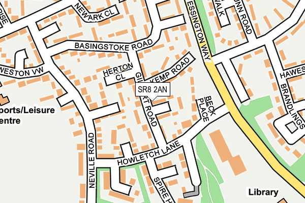 SR8 2AN map - OS OpenMap – Local (Ordnance Survey)