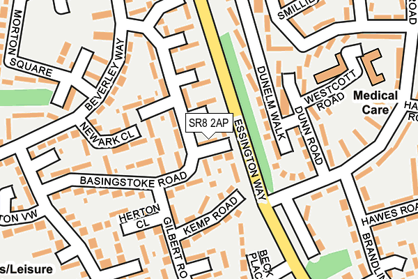 SR8 2AP map - OS OpenMap – Local (Ordnance Survey)