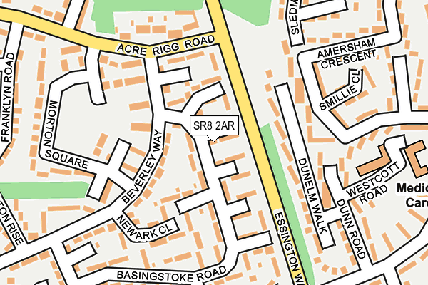 SR8 2AR map - OS OpenMap – Local (Ordnance Survey)