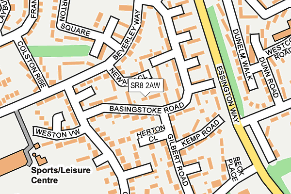 SR8 2AW map - OS OpenMap – Local (Ordnance Survey)