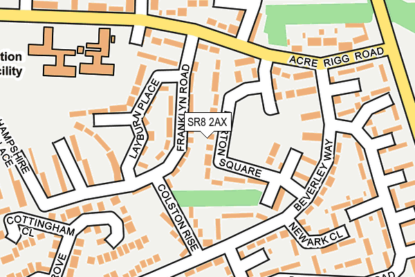 SR8 2AX map - OS OpenMap – Local (Ordnance Survey)