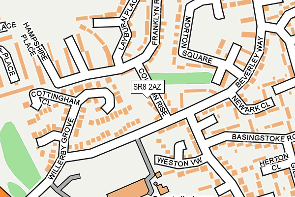 SR8 2AZ map - OS OpenMap – Local (Ordnance Survey)