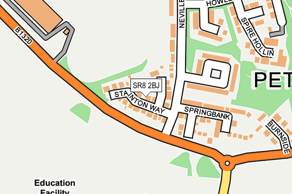 SR8 2BJ map - OS OpenMap – Local (Ordnance Survey)