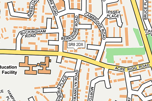 SR8 2DX map - OS OpenMap – Local (Ordnance Survey)