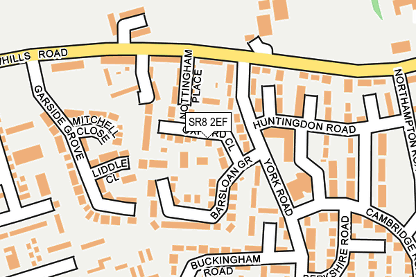 SR8 2EF map - OS OpenMap – Local (Ordnance Survey)