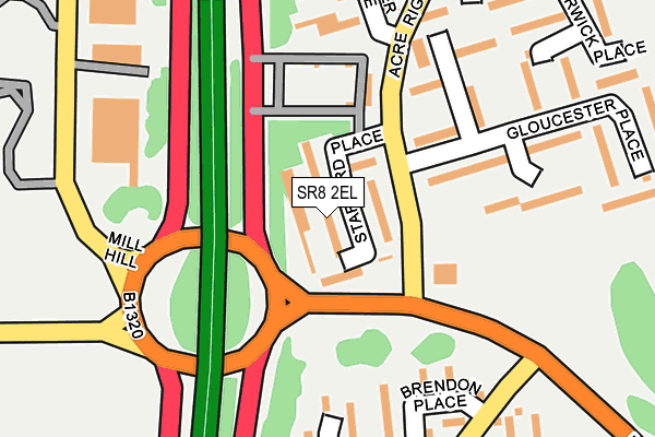 SR8 2EL map - OS OpenMap – Local (Ordnance Survey)