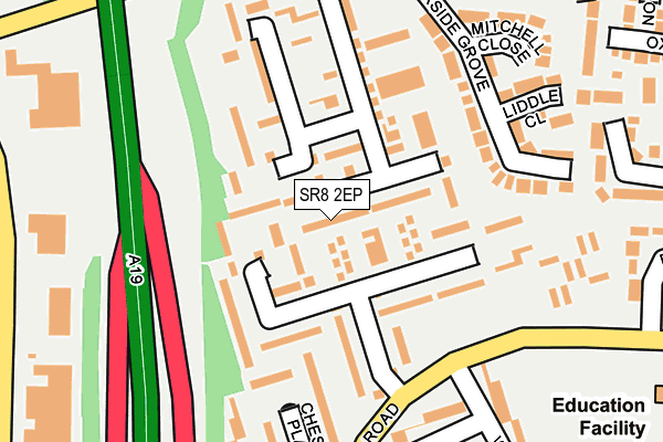 SR8 2EP map - OS OpenMap – Local (Ordnance Survey)