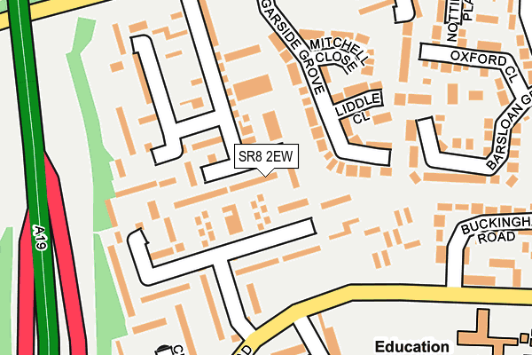 SR8 2EW map - OS OpenMap – Local (Ordnance Survey)