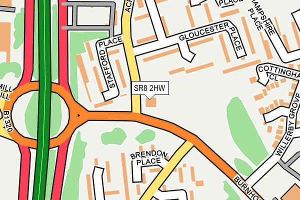 SR8 2HW map - OS OpenMap – Local (Ordnance Survey)