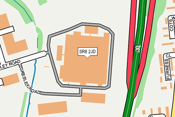 SR8 2JD map - OS OpenMap – Local (Ordnance Survey)