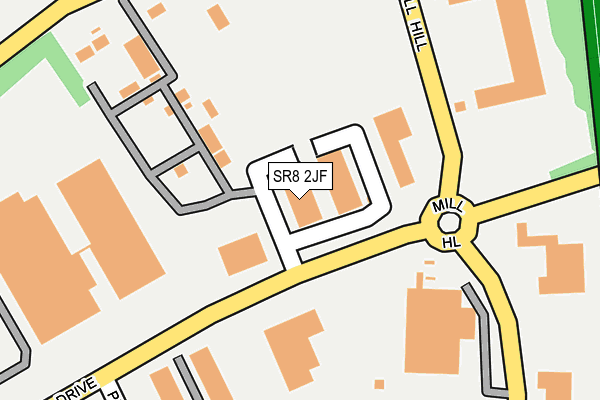 SR8 2JF map - OS OpenMap – Local (Ordnance Survey)