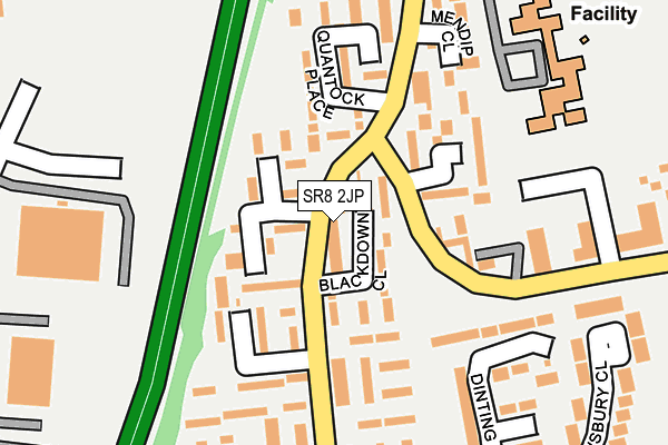 SR8 2JP map - OS OpenMap – Local (Ordnance Survey)