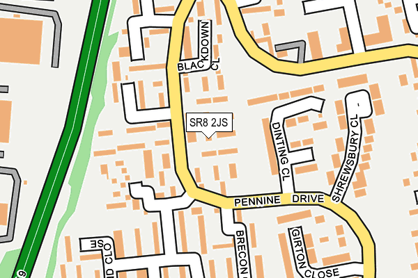 SR8 2JS map - OS OpenMap – Local (Ordnance Survey)