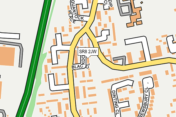 SR8 2JW map - OS OpenMap – Local (Ordnance Survey)