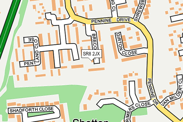 SR8 2JX map - OS OpenMap – Local (Ordnance Survey)