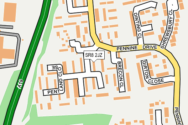 SR8 2JZ map - OS OpenMap – Local (Ordnance Survey)