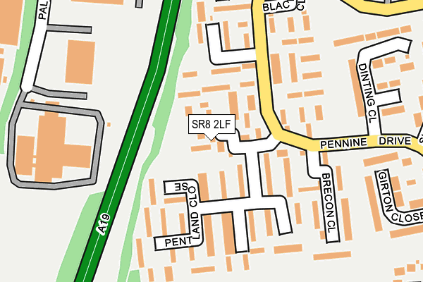 SR8 2LF map - OS OpenMap – Local (Ordnance Survey)