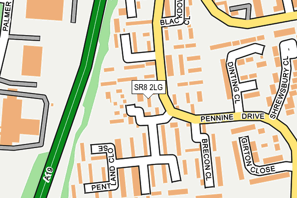 SR8 2LG map - OS OpenMap – Local (Ordnance Survey)