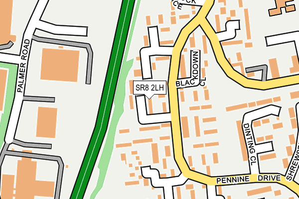 SR8 2LH map - OS OpenMap – Local (Ordnance Survey)