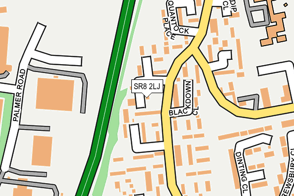 SR8 2LJ map - OS OpenMap – Local (Ordnance Survey)