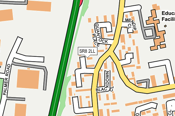 SR8 2LL map - OS OpenMap – Local (Ordnance Survey)