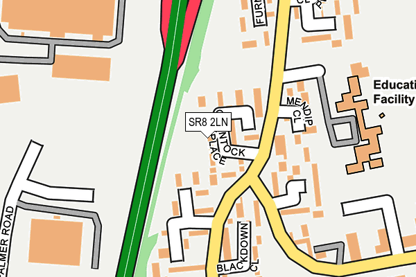 SR8 2LN map - OS OpenMap – Local (Ordnance Survey)
