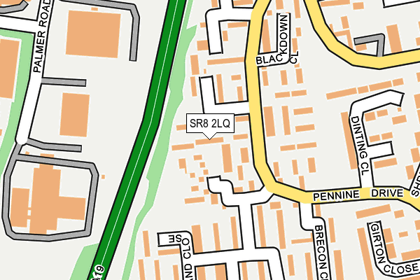 SR8 2LQ map - OS OpenMap – Local (Ordnance Survey)