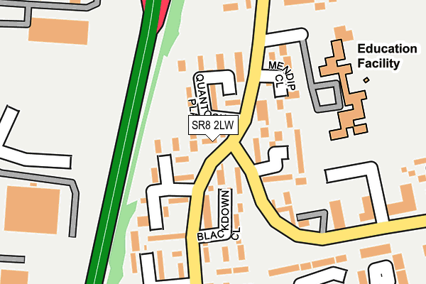 SR8 2LW map - OS OpenMap – Local (Ordnance Survey)