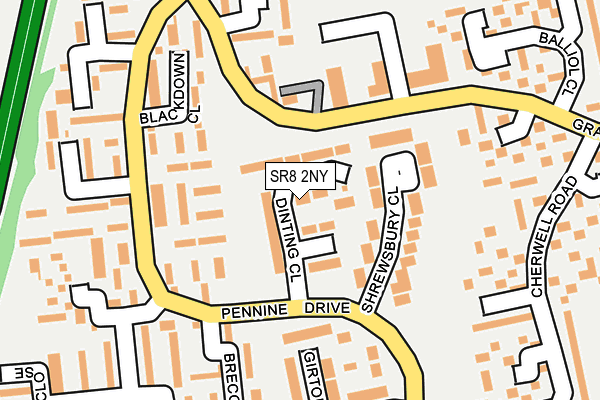 SR8 2NY map - OS OpenMap – Local (Ordnance Survey)