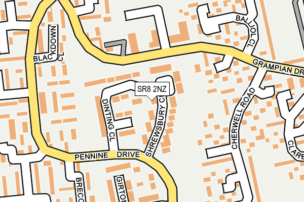 SR8 2NZ map - OS OpenMap – Local (Ordnance Survey)