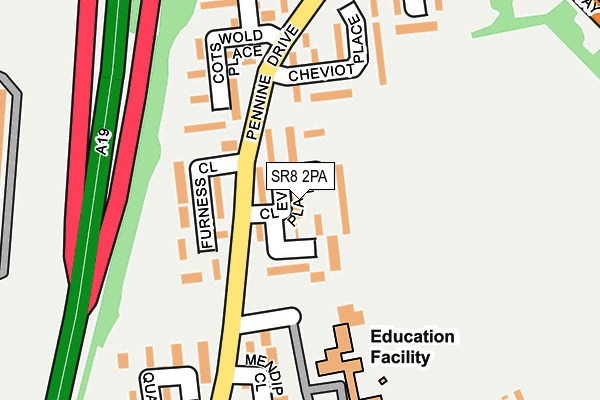 SR8 2PA map - OS OpenMap – Local (Ordnance Survey)