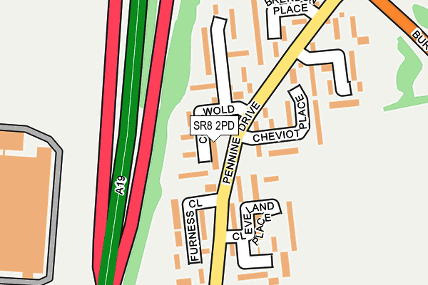 SR8 2PD map - OS OpenMap – Local (Ordnance Survey)