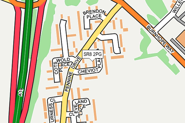 SR8 2PG map - OS OpenMap – Local (Ordnance Survey)